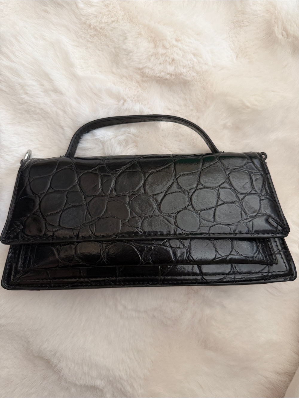 Zara black clutch
